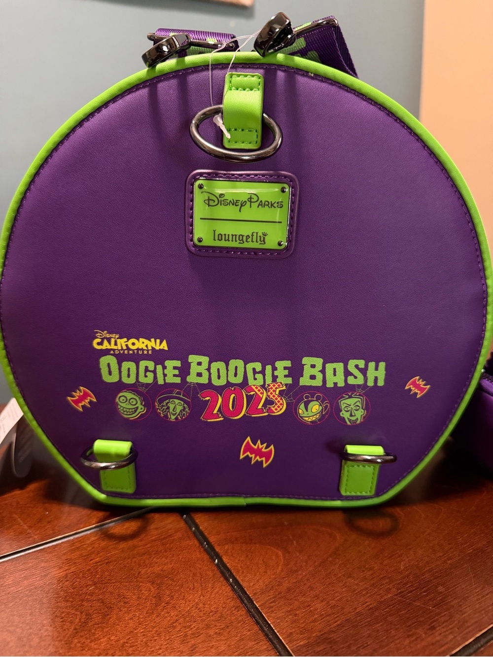 LoungeFly Disney Oogie Boogie Bash 2025 Glow Convertible Crossbody Bag/Backpack - Picture 3 of 7
